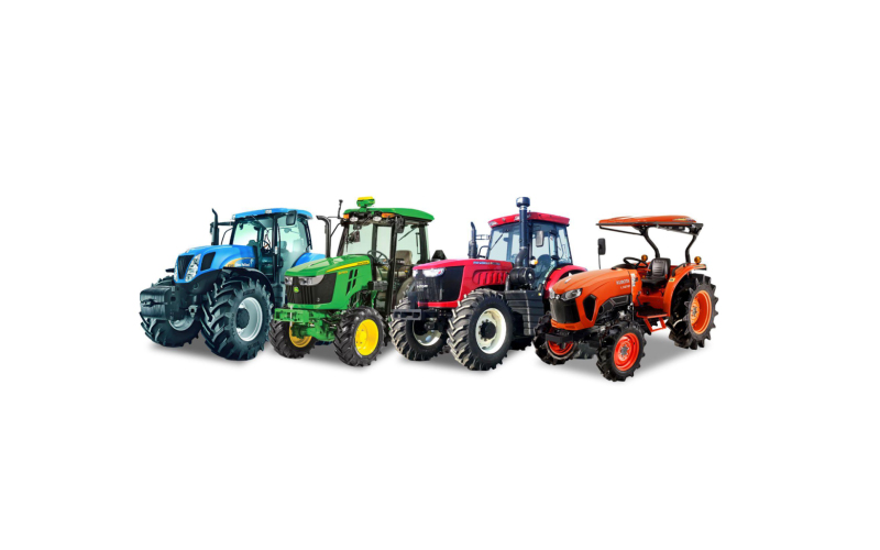 Тракторы компаний New Holland, John Deere, FMWorld и Kubota были представлены бок о бок.